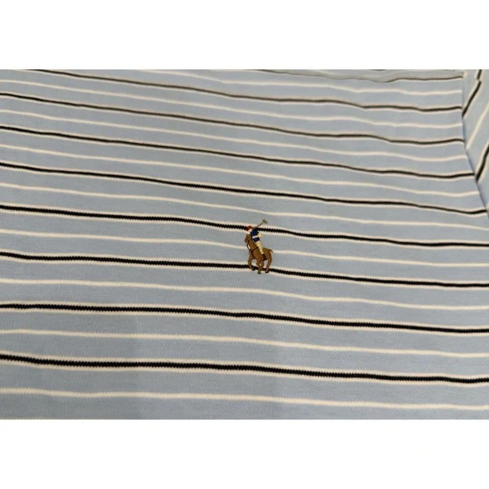 Polo Ralph Lauren Men's Polo 100 Cotton Blue Stripes  Size 2XLT NWT